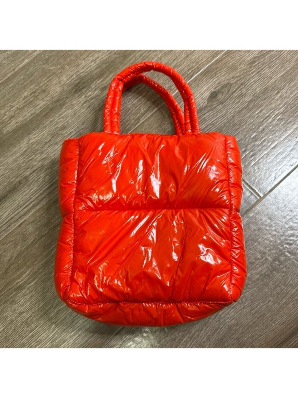 H&M Red Quilted Puffer Mini Tote Shoulder Bag